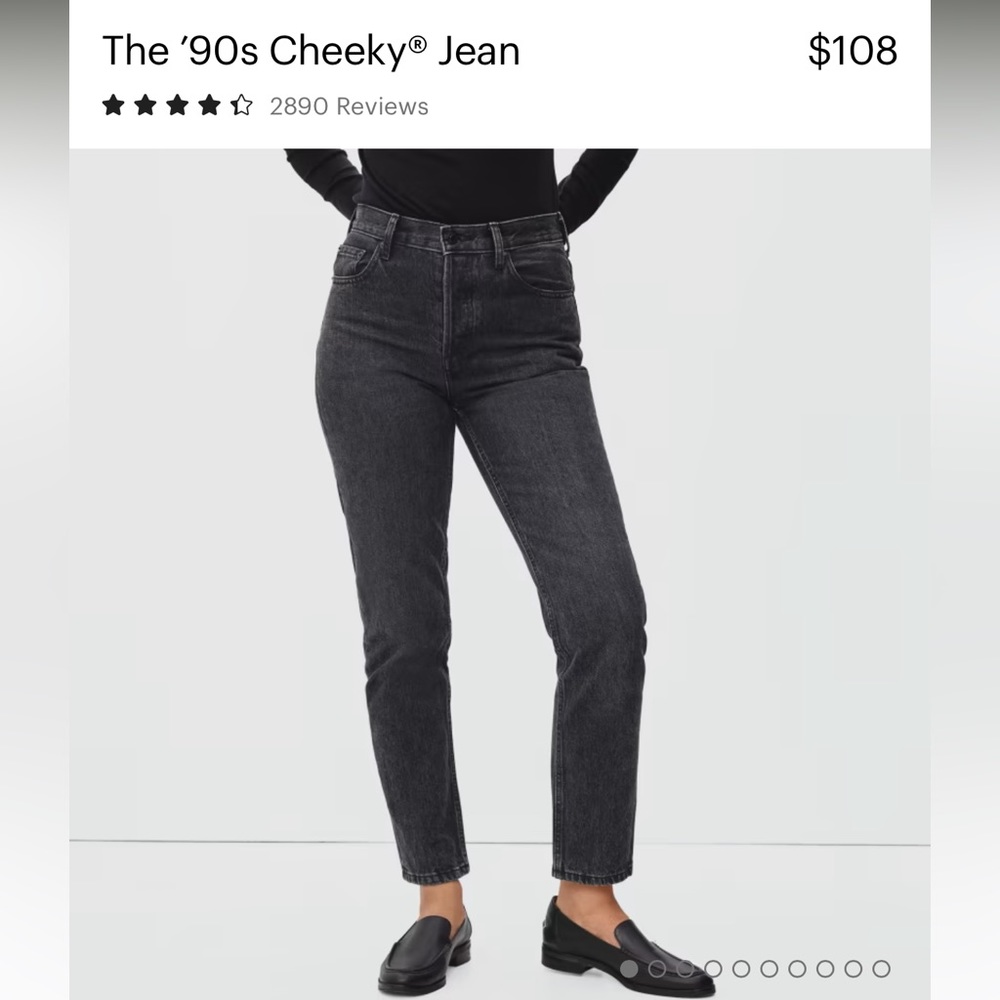 Everlane High waist 90’s Cheeky Jean - Washed Black Denim